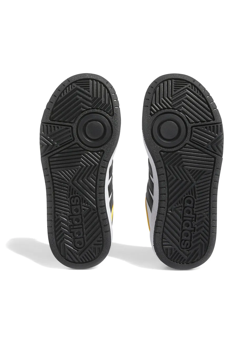Sneakers Bianche con dettagli Neri e Gialli Adidas Hoops 3.0 K