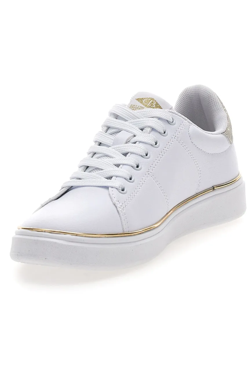 Sneakers bianche con dettagli dorati Cotton belt GTZ 2.0
