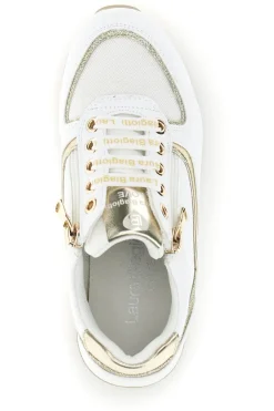 Sneakers bianche con dettagli dorati platform Laura Biagiotti 8481C9758