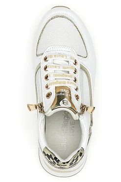Sneakers Bianche con dettagli Dorati e Platform LAURA BIAGIOTTI L8481