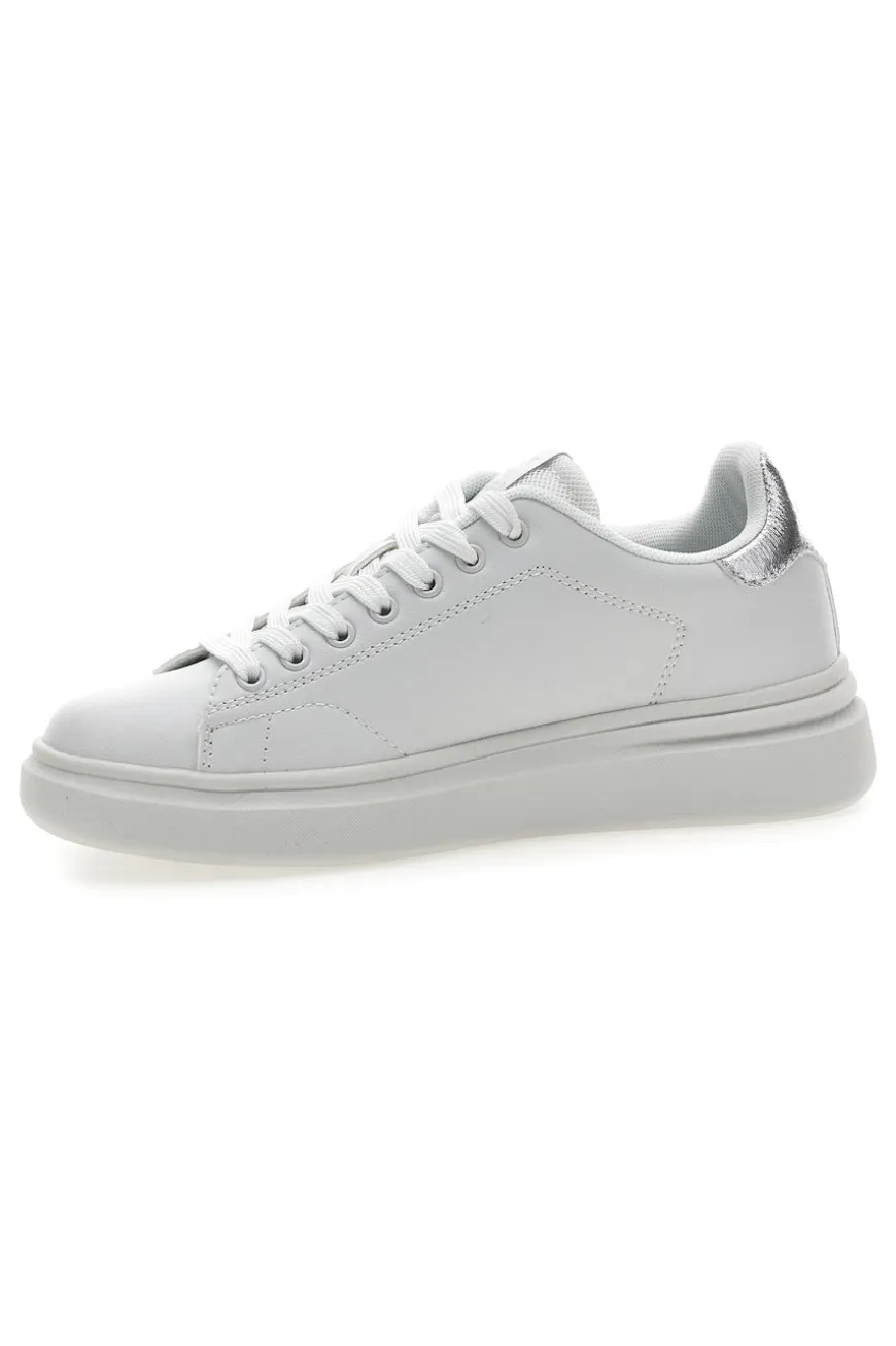 Sneakers bianche con dettagli argentati Cotton belt LONDON 3.0