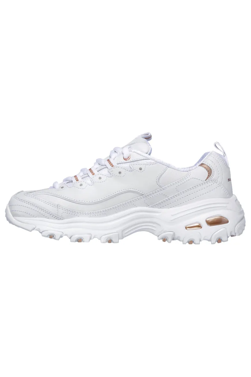 Sneakers bianche con dettagli oro e Memory Foam Skechers D'Lites Fresh Start