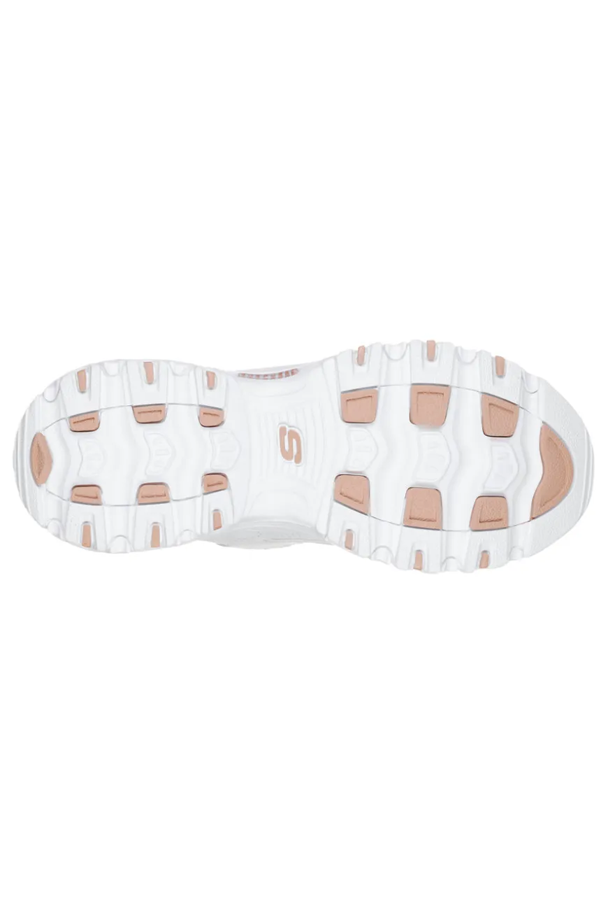 Sneakers bianche con dettagli oro e Memory Foam Skechers D'Lites Fresh Start