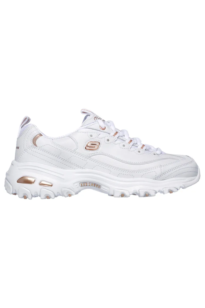 Sneakers bianche con dettagli oro e Memory Foam Skechers D'Lites Fresh Start