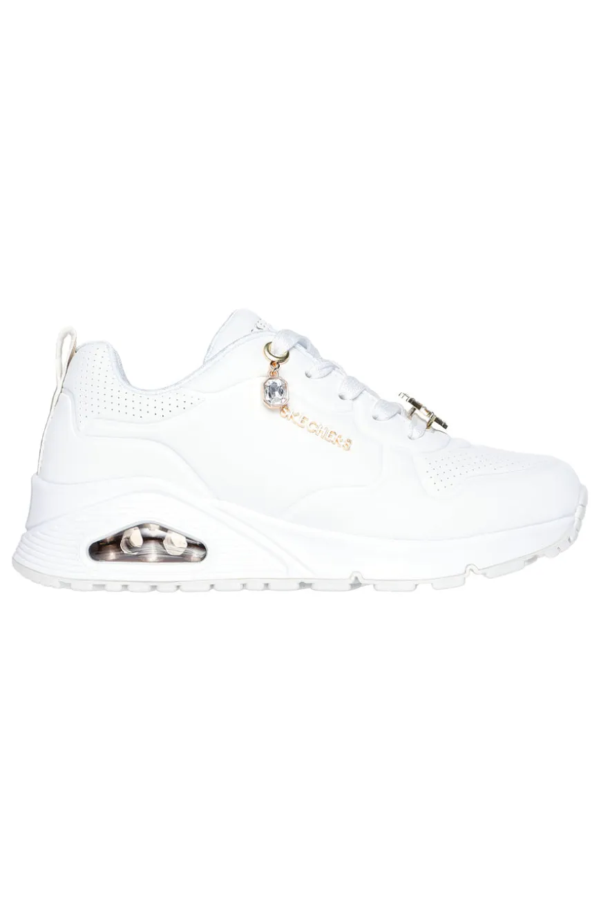 Sneakers bianche con dettagli gioiello Skechers UNO Gen1 TRENDY JEWELS ESS STREET GIRLS