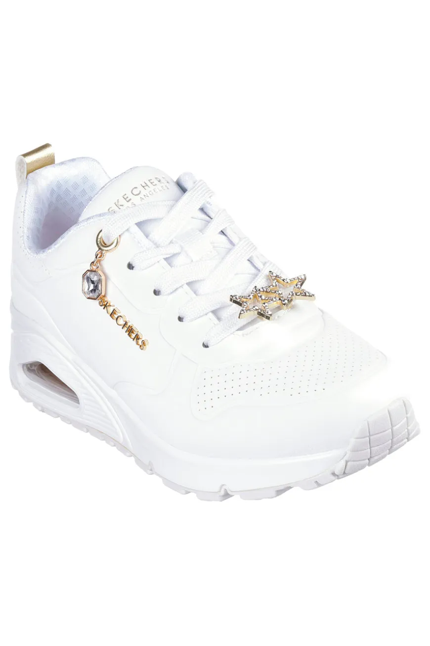 Sneakers bianche con dettagli gioiello Skechers UNO Gen1 TRENDY JEWELS ESS STREET GIRLS