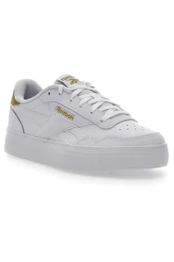 Sneakers Bianche Con Dettagli Oro Reebok Court Advance Bold