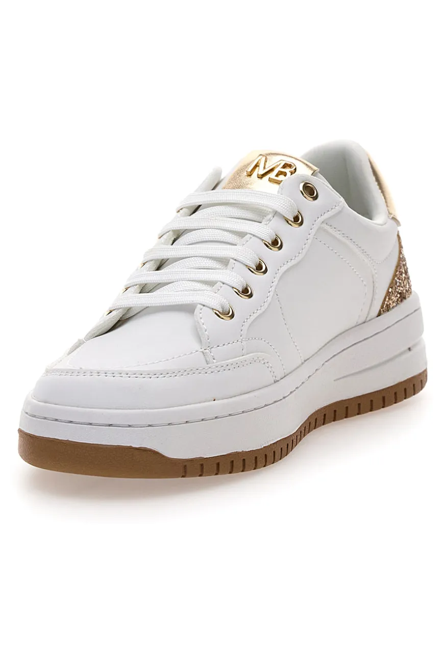 Sneakers bianche con dettagli oro glitterati Mariella Burani 51772C1170