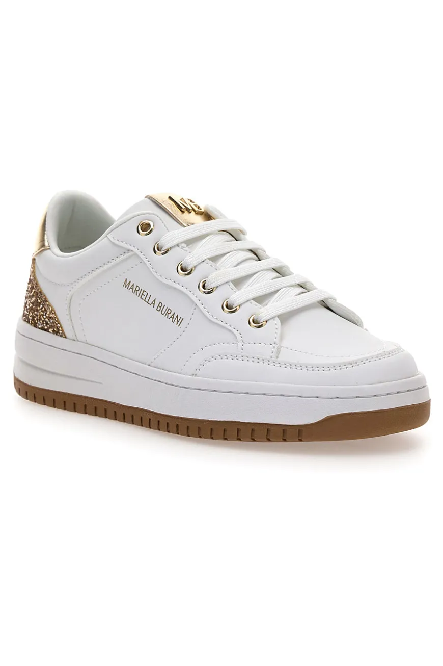 Sneakers bianche con dettagli oro glitterati Mariella Burani 51772C1170