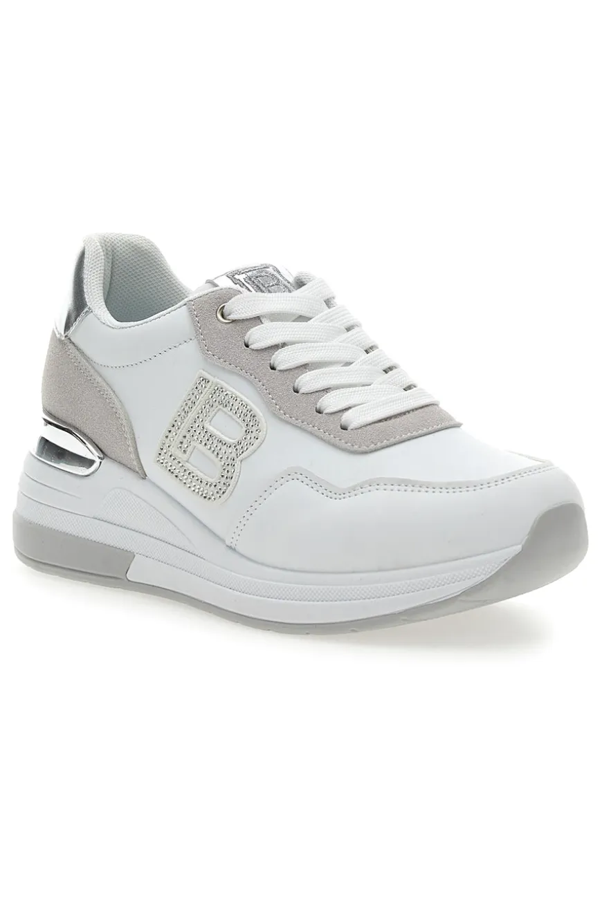 Sneakers Bianche con Dettagli Argentati Laura Biagiotti 8923