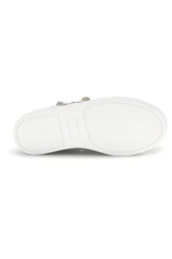 Sneakers bianche con fiori e inserti oro Laura Biagiotti L9858C9760