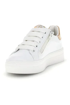 Sneakers bianche con fiori e inserti oro Laura Biagiotti L9858C9760