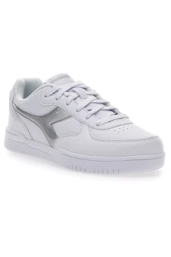 Sneakers Bianche con Fregio Argento Diadora Raptor Low Moon WN