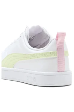 Sneakers bianche con inserti giallo chiaro e rosa Puma Rickie Jr