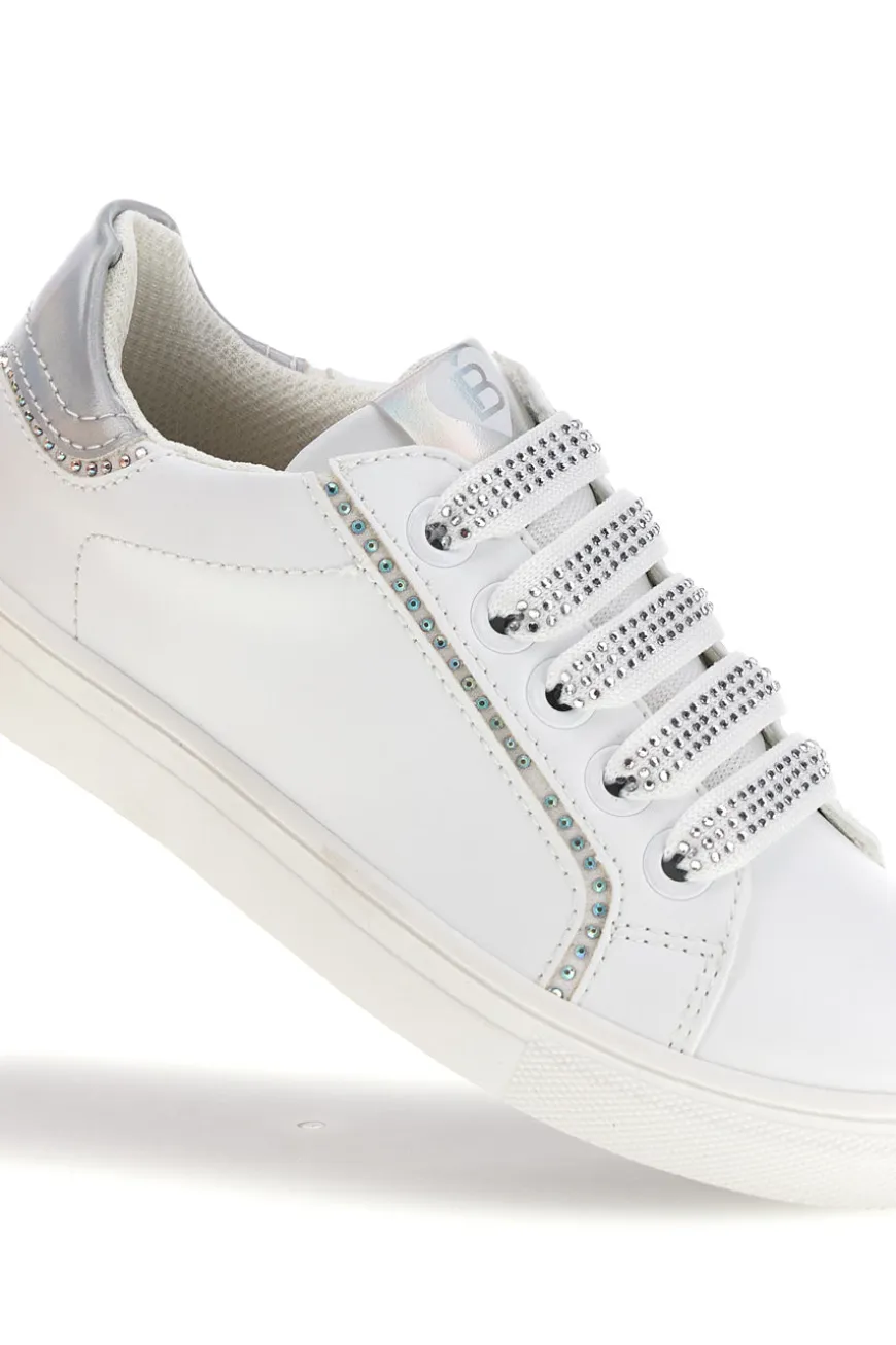 Sneakers bianche con lacci e cerniera Laura Biagiotti L9875C9759