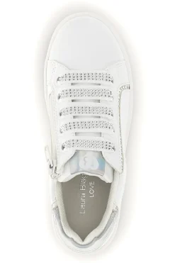 Sneakers bianche con lacci e cerniera Laura Biagiotti L9875C9759