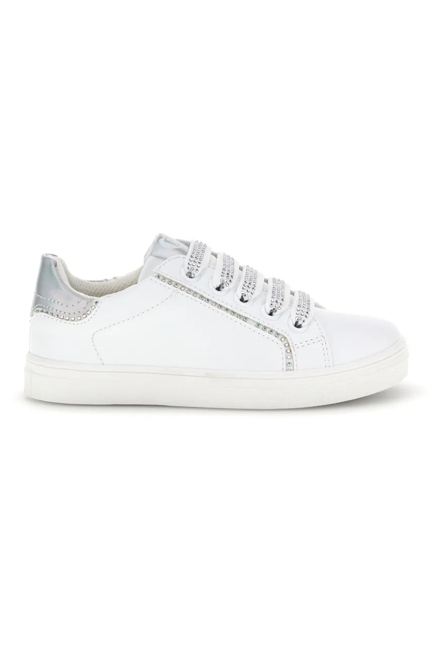 Sneakers bianche con lacci e cerniera Laura Biagiotti L9875C9759