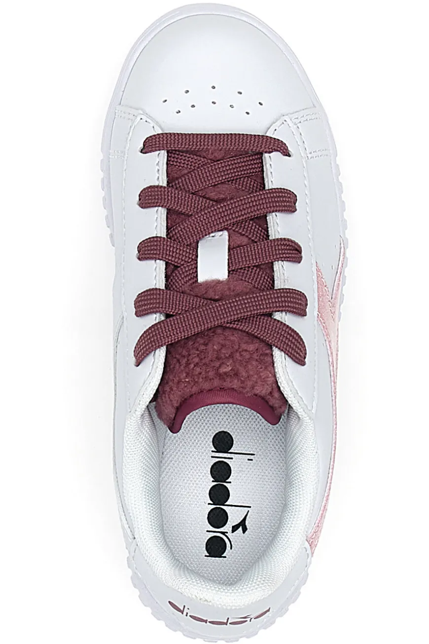 Sneakers bianche con lacci rossi DIADORA GAME STEP P PS FLUFFY
