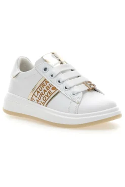 Sneakers Bianche con Logo Dorato LAURA BIAGIOTTI L8945