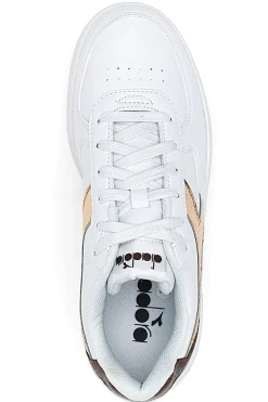 Sneakers Bianche con logo dorato DIADORA RAPTOR LOW CRYSTAL WN