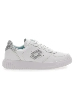 Sneakers Bianche con Logo Glitter Lotto Venus 1 AMF III GLI
