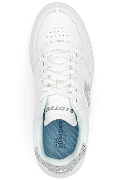 Sneakers Bianche con Logo Glitter Lotto Venus 1 AMF III GLI