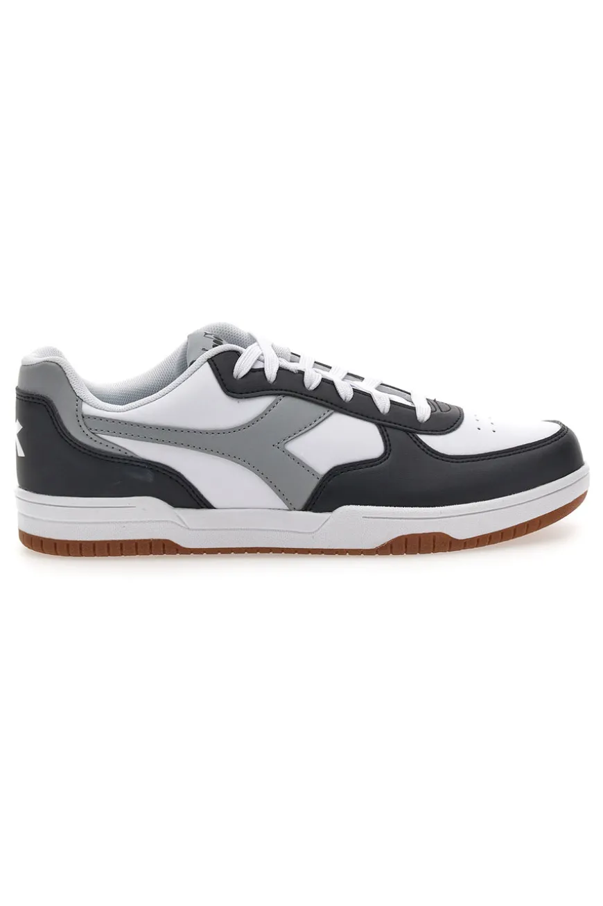 Sneakers Bianche con logo Grigio e Dettagli Neri DIADORA RAPTOR LOW