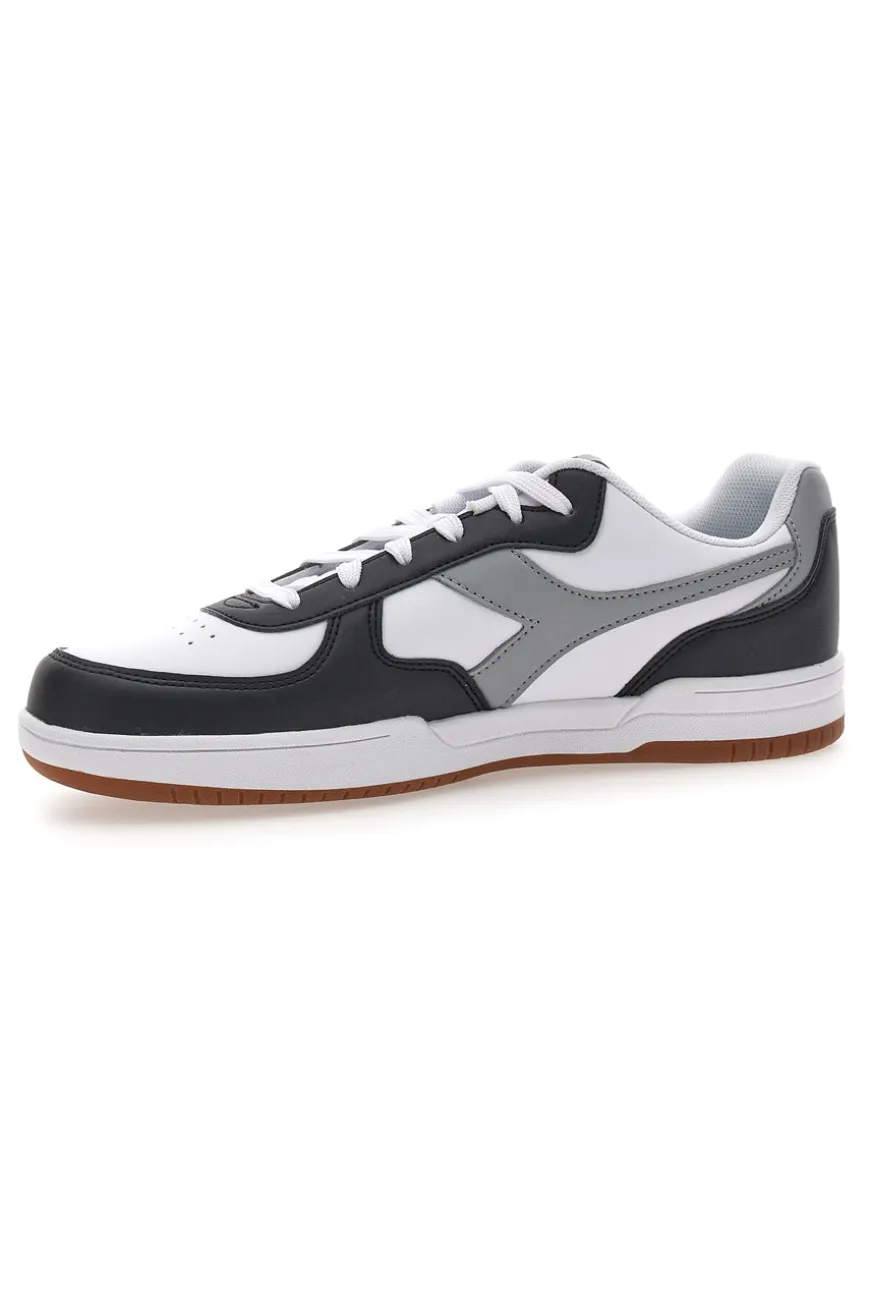 Sneakers Bianche con logo Grigio e Dettagli Neri DIADORA RAPTOR LOW
