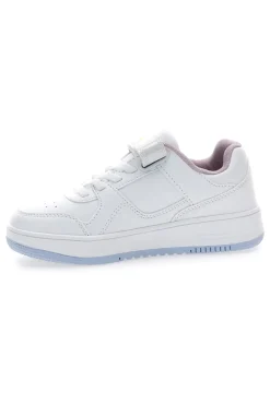 Sneakers bianche con logo laterale e suola azzurra Champion RD18 Low G PS
