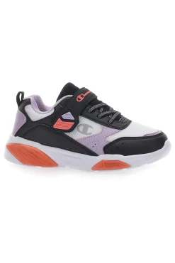 Sneakers Bianche Con Luci e Dettagli Neri e Lilla CHAMPION WAVE B PS