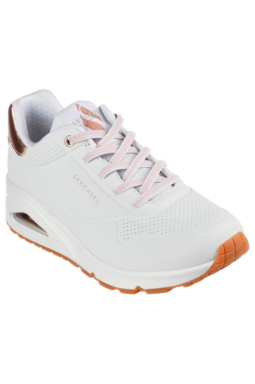 Sneakers Bianche Con Pianta Larga Skechers Street Uno Shimmer Away