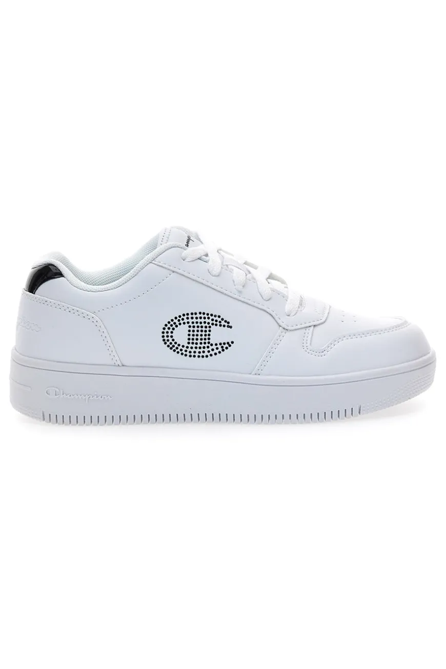 Sneakers bianche con platform e logo glitter Champion RD18 PLATFORM Glitter G GS