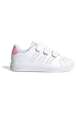 Sneakers bianche con strappo e dettagli rosa Adidas Advantage Base 2.0 CF C