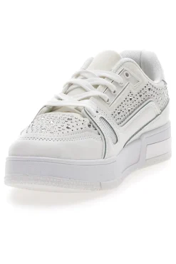 Sneakers Bianche con Strass Me & Me 820