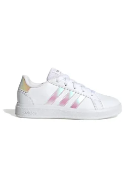 Sneakers bianche con strisce iridescenti Adidas Grand Court 2 K