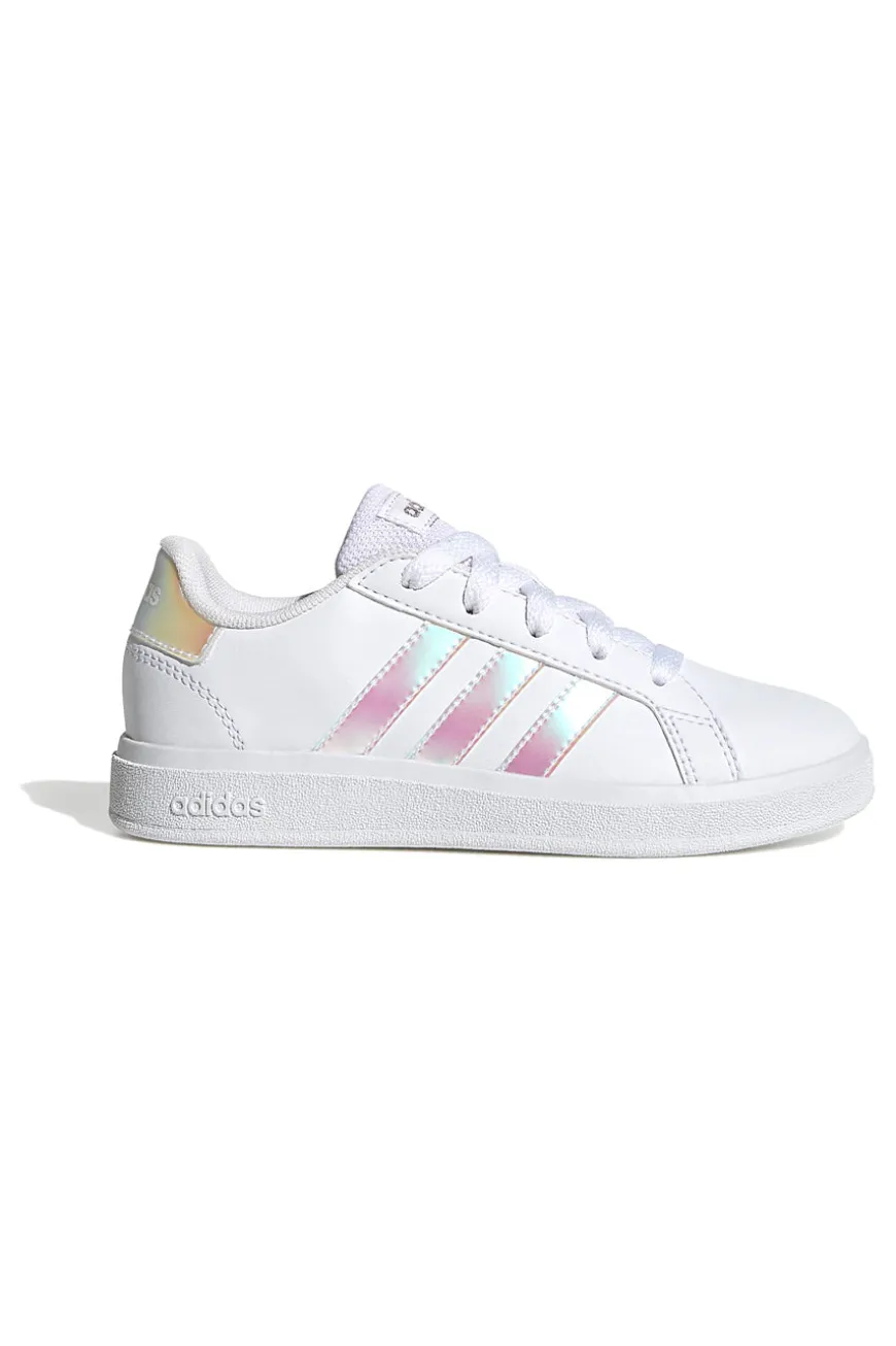 Sneakers bianche con strisce iridescenti Adidas Grand Court 2 K
