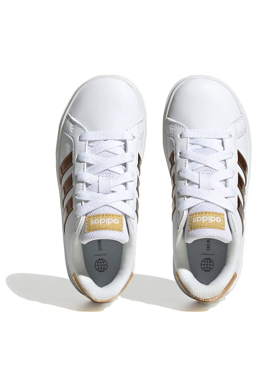 Sneakers bianche con strisce oro Adidas Grand Court 2 K
