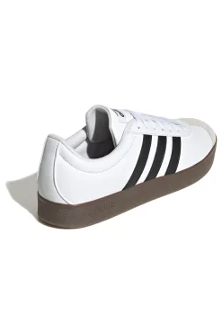 Sneakers bianche con strisce nere e punta in suede Adidas VL Court Base