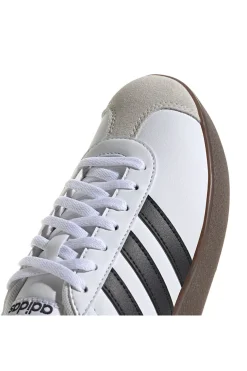 Sneakers bianche con strisce nere e punta in suede Adidas VL Court Base