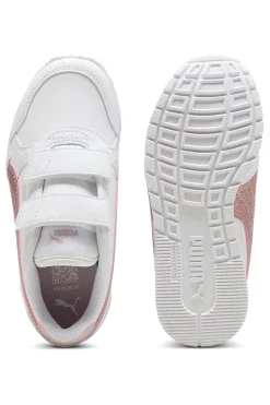 Sneakers bianche con striscia glitter rosa Puma ST Runner v4 SL Glitter V PS