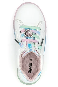 Sneakers Bianche con Suola e Lacci Multicolor GRAZIE GIRL 134353