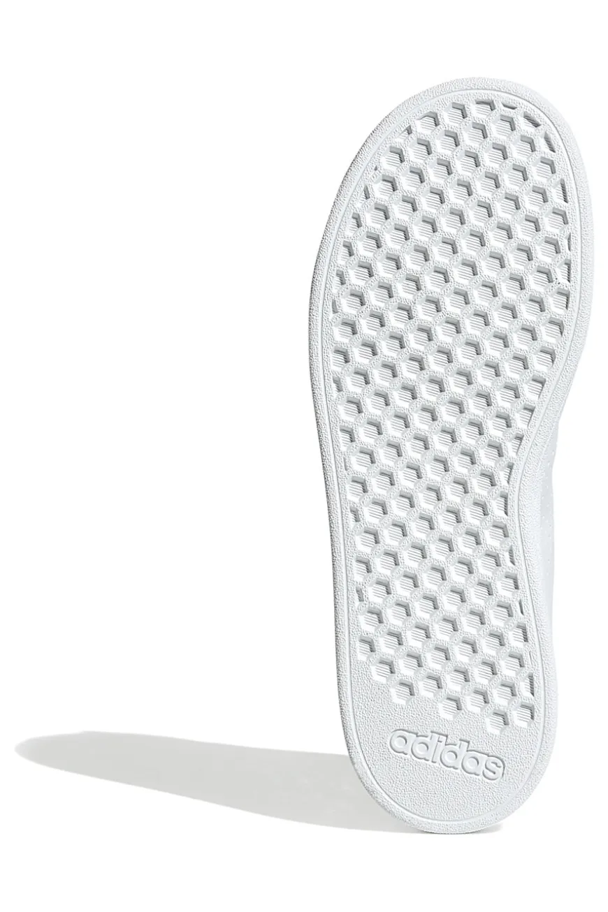 Sneakers bianche con tallone rosa e strisce traforate Adidas Advantage Base 2.0 J