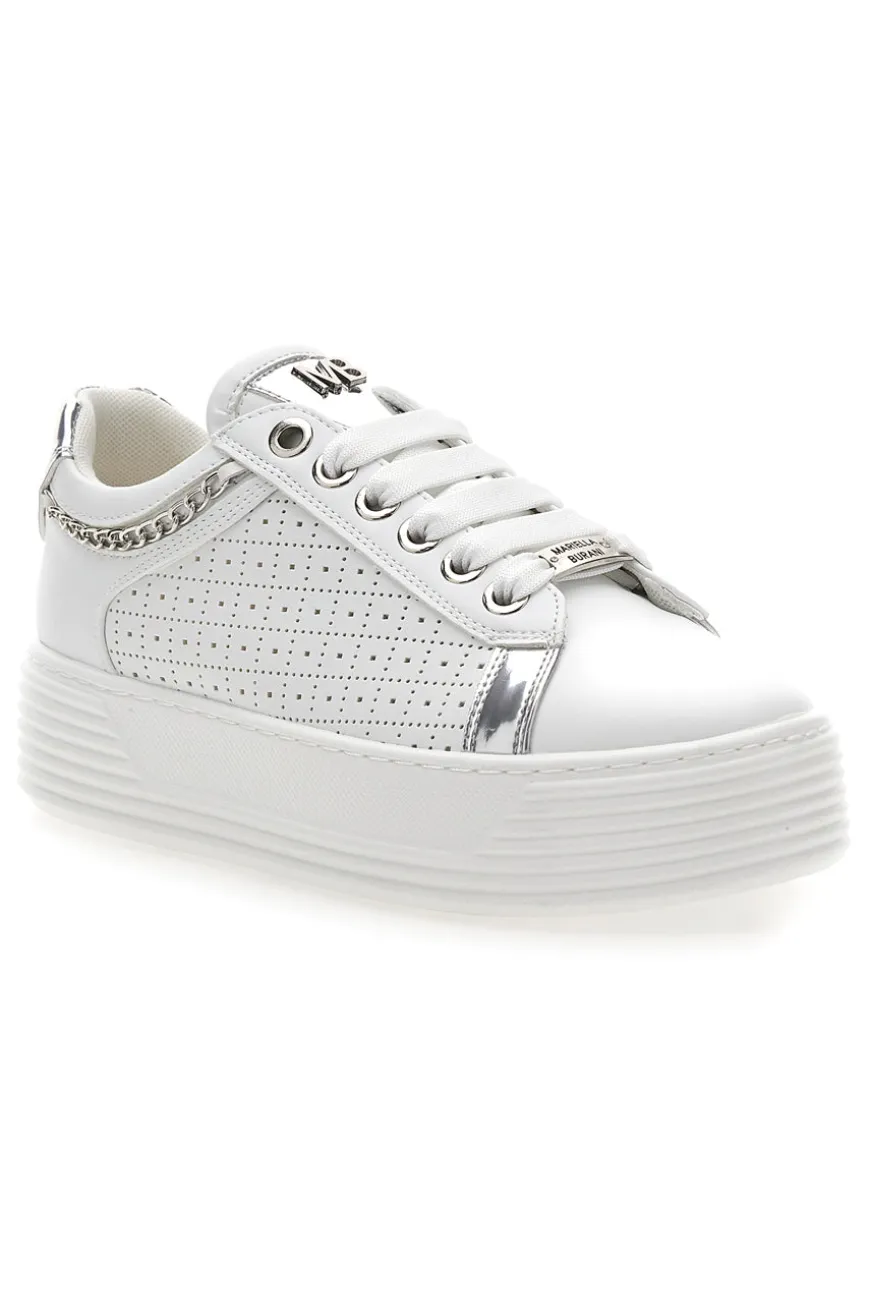 Sneakers Bianche con Tomaia Decorata e Platform MARIELLA BURANI 50251
