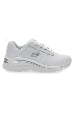 Sneakers Bianche con Tomaia in Pelle Skechers Fashion Fit - Effortless