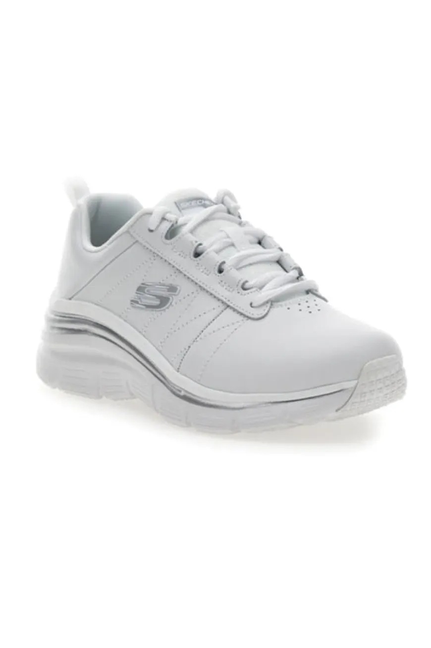 Sneakers Bianche con Tomaia in Pelle Skechers Fashion Fit - Effortless