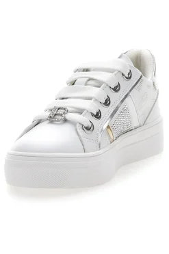 Sneakers Bianche con Tomaia Liscia e Dettagli Glitterati LAURA BIAGIOTTI L8327