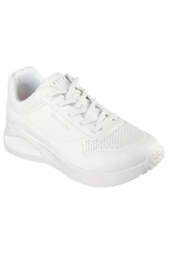 Sneakers bianche con zeppa interna e Memory Foam Skechers Uno Lite - Lite Work