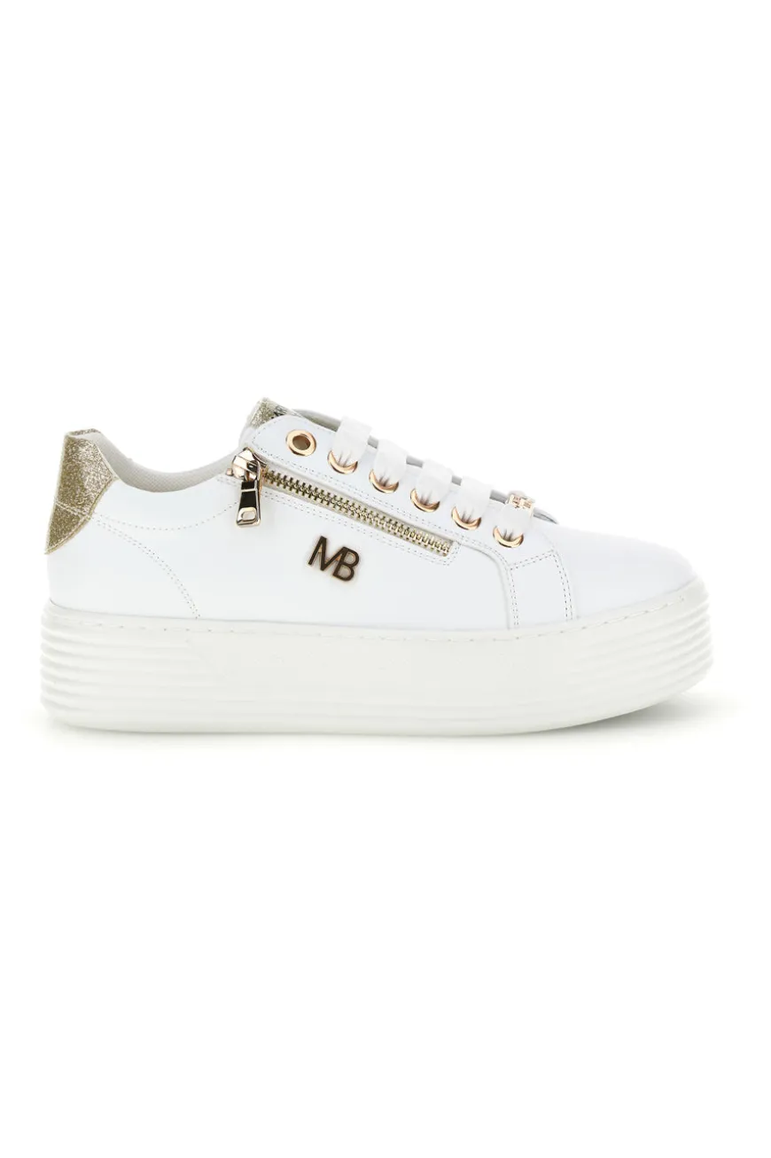 Sneakers bianche con zip laterale platform Burani 52031C755
