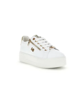 Sneakers bianche con zip laterale platform Burani 52031C755