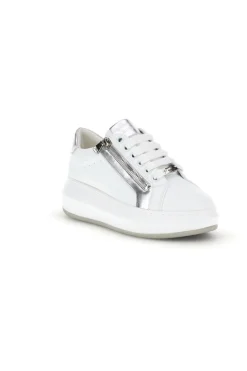 Sneakers bianche con zip laterale platform Burani 52031C1396